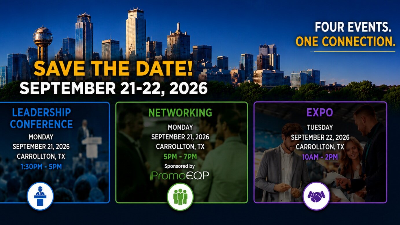 PPAS Connect 2026 schedule: Leadership Conference, the PromoEQP-sponsored Networking happy hour, and the Expo in Carrollton, Texas